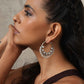 trueBrowns Silver Tone Pearl Hoop Earrings | Swadesiicart