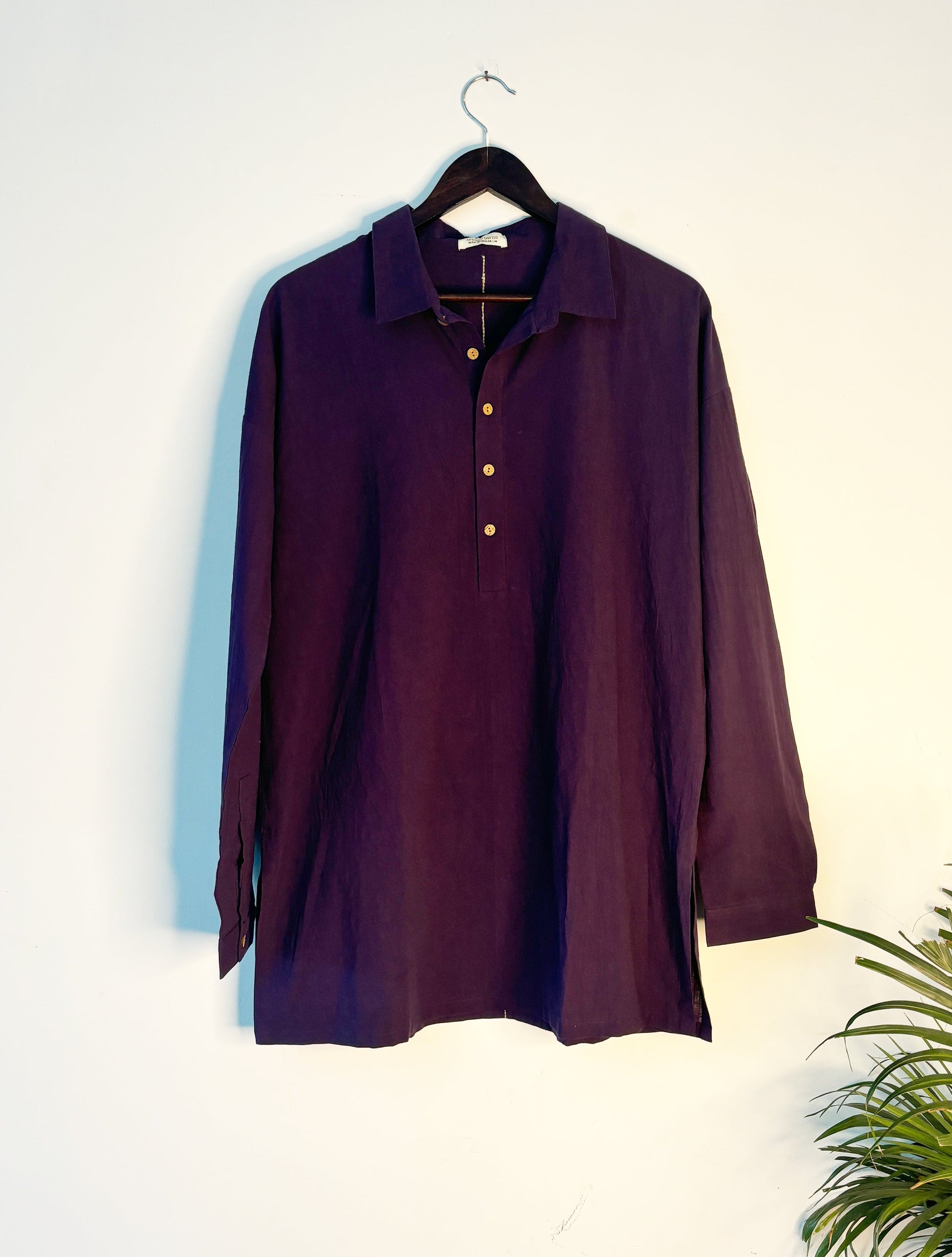 trueBrowns Purple Slub Kurta | Swadesiicart