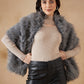 InWeave Women's Light Grey Fur Cape - Swadesiicart