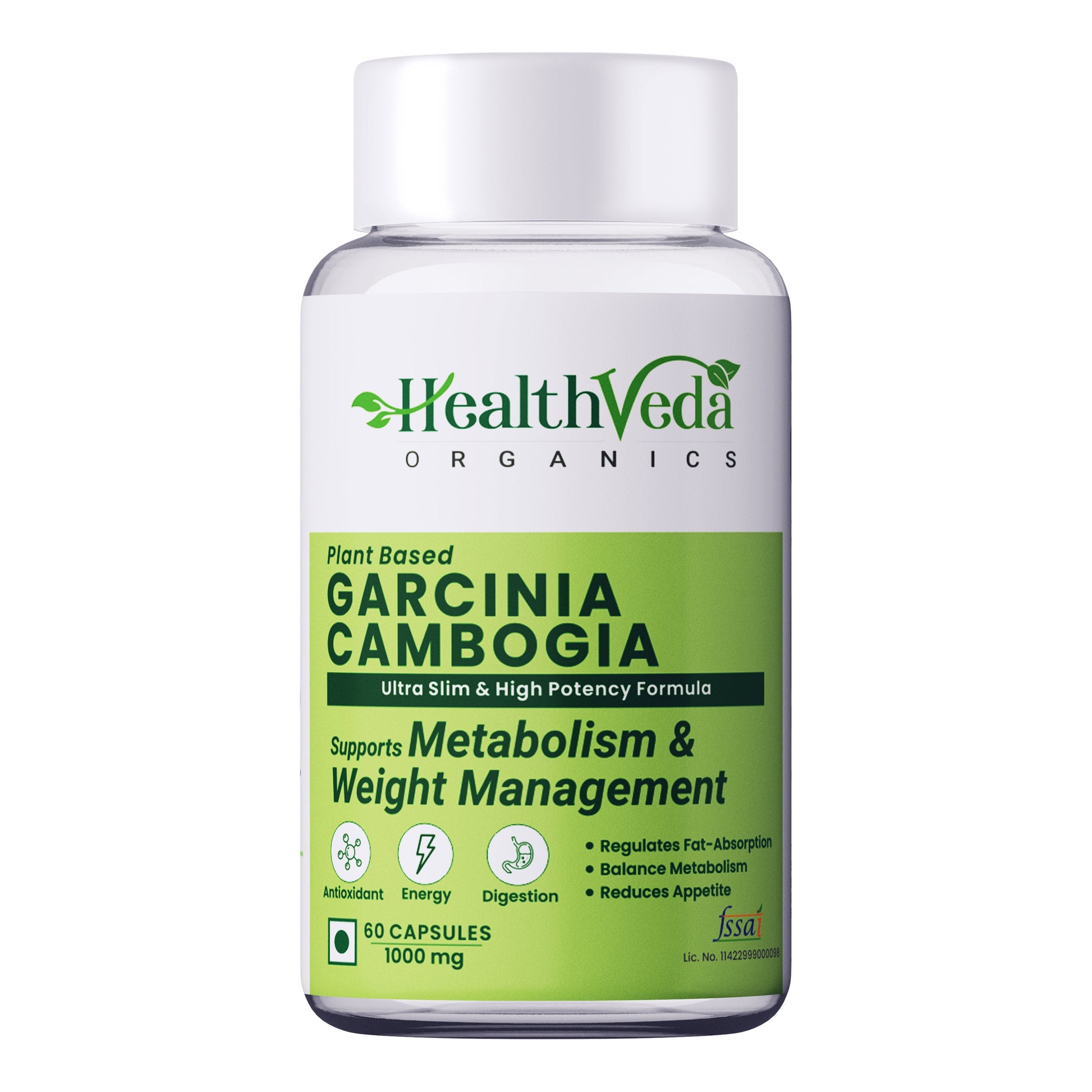 Health Veda Organics Plant Based Garcinia Capsules | Swadesiicart