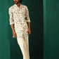 trueBrowns Men's Ivory Floral Cotton Printed Co-ord Set - Swadesiicart
