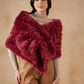 InWeave Women's Bright Rust Fur Cape - Swadesiicart
