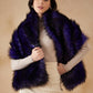 InWeave Purple Black Faux Fur Cape - Swadesiicart