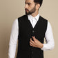 Even Apparels Men's Black Waistcoat with welt pockets | Swadesiicart