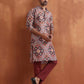 trueBrowns Men's Rust Geometric Printed Kurta | Swadesiicart