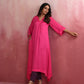 trueBrowns Pink Modal Boxpleat Kurta Set | Swadesiicart