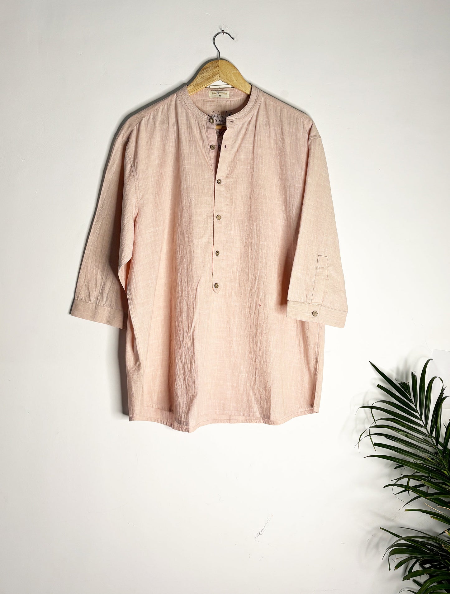 trueBrowns Pink Slub Men's Shirt | Swadesiicart