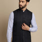 Even Apparels Men's Blue Mandarin Collar Waistcoat | Swadesiicart