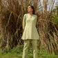 trueBrowns Green Cotton Embroidered Co-ord Set - Swadesiicart