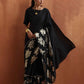 trueBrowns Black Metallic Ready To Wear Saree | Swadesiicart