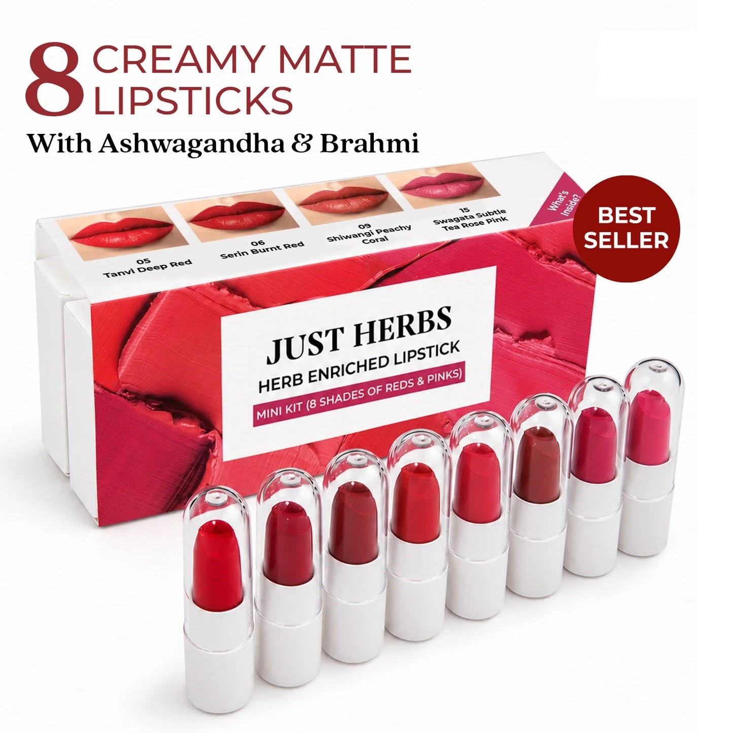 Herb Enriched Ayurvedic Lipstick Micro-Mini Kit - 8 shades