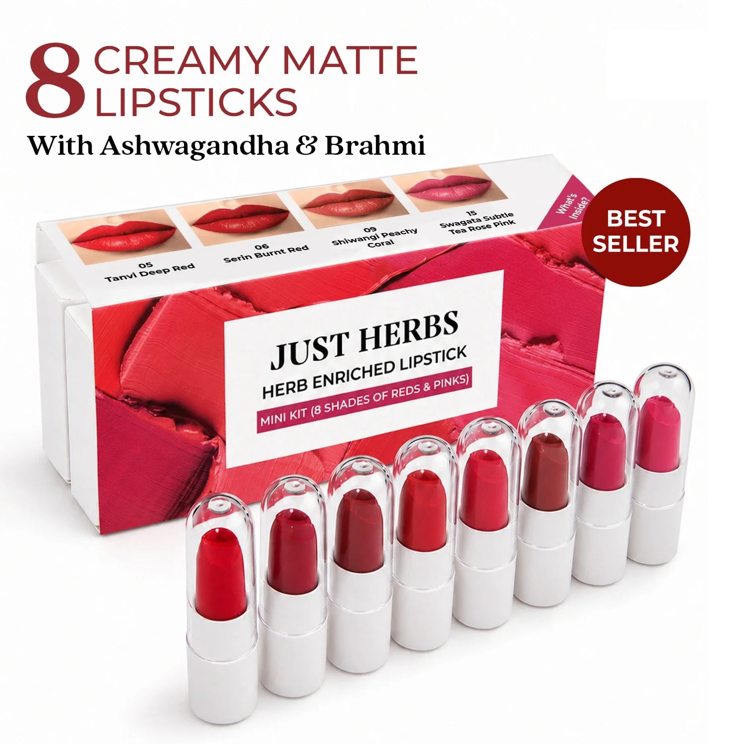 Herb Enriched Ayurvedic Lipstick Micro-Mini Kit - 8 shades