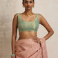 trueBrowns Green Gold Metallic Blouse | Swadesiicart