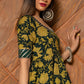 Pomcha Jaipur Idika Green Hand Block Anarkali Set | Swadesiicart
