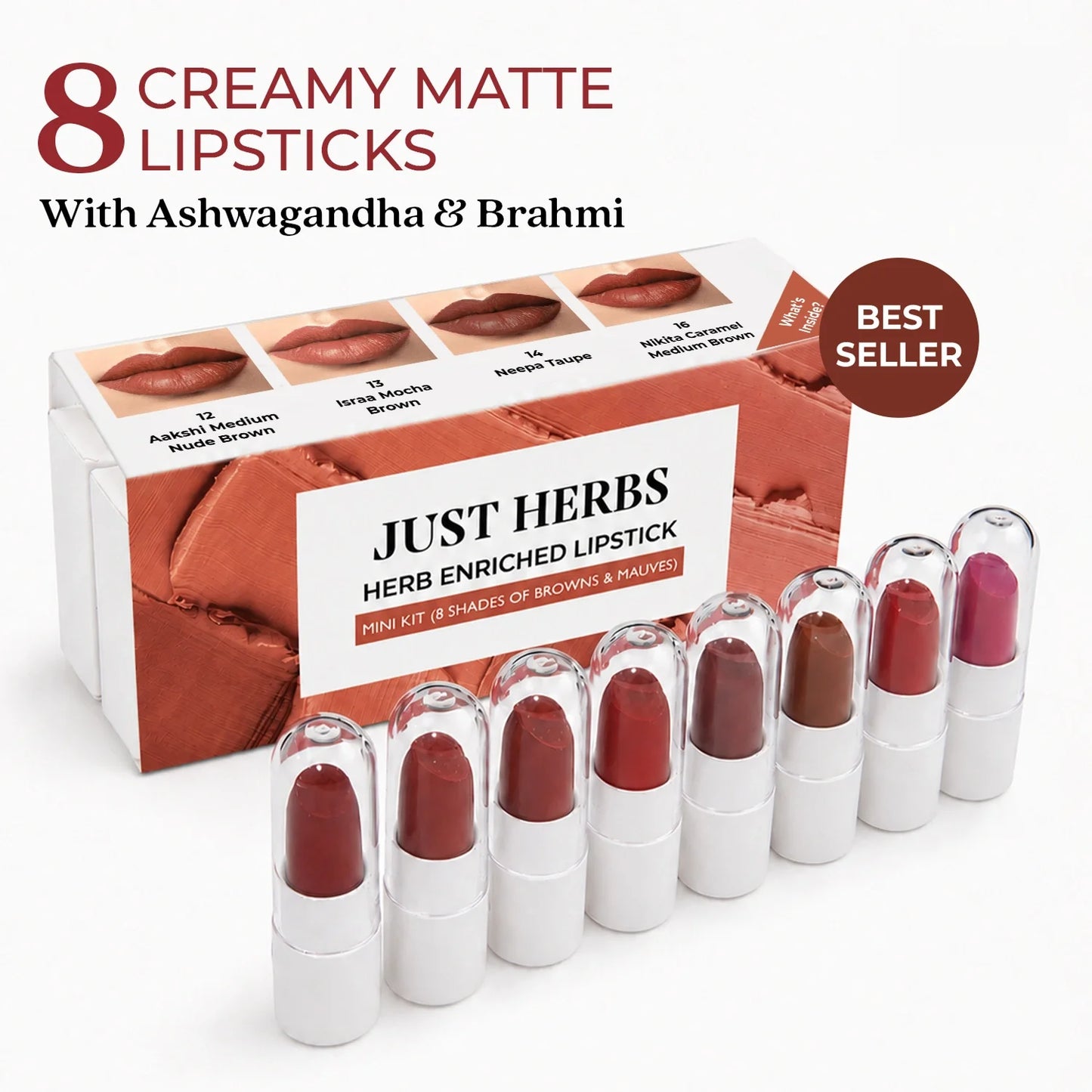 Herb Enriched Ayurvedic Lipstick Micro-Mini Kit - 8 shades