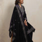 trueBrowns Purple Velvet Embroidered Kurta Pant Dupatta Set | Swadesiicart