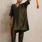 trueBrowns Olive Green Tissue Kurta Co-ord Set - Swadesiicart