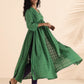 trueBrowns Green Cotton Dobby Flared Kurta Pant Set | Swadesiicart