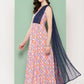 Ahalyaa Abstract Printed Empire Ethnic Dress | Swadesiicart
