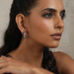 trueBrowns Silver Tone Handpainted Stud Earrings - Swadesiicart