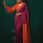 trueBrowns Maroon Rust Silk Ready To Wear Saree | Swadesiicart