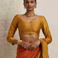 trueBrowns Gold Silk Blouse | Swadesiicart