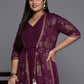 Ahalyaa Plus Size Floral Print Crepe Layered A-line Maxi Ethnic Dress | Swadesiicart