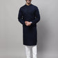 Even Apparels Blue Pure Cotton Kurta With Band Collar | Swadesiicart