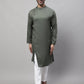 Even Apparels Green Sherwani Kurta With Asymetrical Cut | Swadesiicart