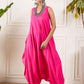 InWeave Pink Round Sleeveless Jumpsuit - Swadesiicart
