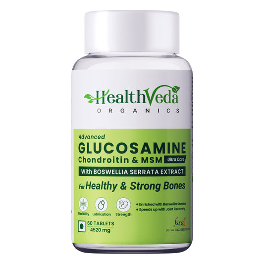 Health Veda Organics Plant Based Glucosamine Chondroitin & MSM Tablets - Swadesiicart