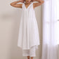 trueBrowns White Slub Texture Sleeveless Flared Kurta Pant Set | Swadesiicart