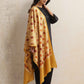 trueBrowns Mustard Embroidered Woollen Stole | Swadesiicart