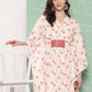 Ahalyaa Women Floral Printed Flared Sleeves Gotta Patti Crepe Kaftan Kurta | Swadesiicart