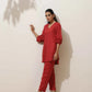 trueBrowns Maroon Viscose Co-ord Set - Swadesiicart