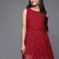 Ahalyaa Boat Neck Printed Embellished Tunic | Swadesiicart