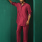 trueBrowns Men's Purple Silk Co-ord Set - Swadesiicart