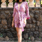 Noroke Purple Vintage Printed Beachwear Cover-Up Kimono | Swadesiicart