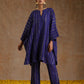 trueBrowns Spectrum Blue Gold Cotton Oversized Round Co-Ord Set - Swadesiicart