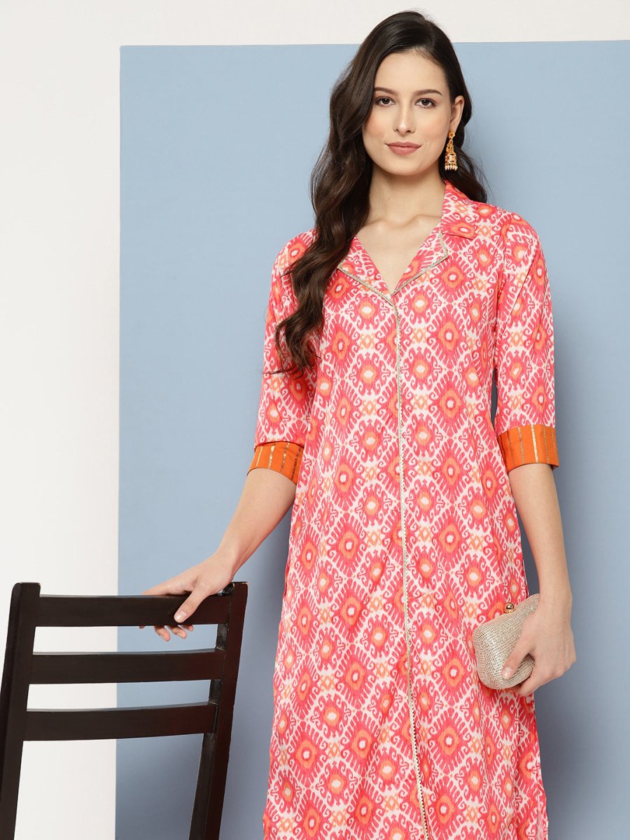 Ahalyaa Women Ethnic Motifs Printed Regular Gotta Patti Kurta with Palazzos | Swadesiicart