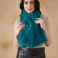InWeave Women's Cyan Blue Faux Fur Neck Warmer - Swadesiicart