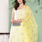 InWeave Women's Strappy Set Cream With Yellow W Chintz Or Dupatta - Swadesiicart