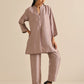 trueBrowns Grey Silk Texture Relaxed Co-Ord Set - Swadesiicart