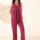trueBrowns Carrot Cotton Dobby Sleeveless Co-ord Set - Swadesiicart