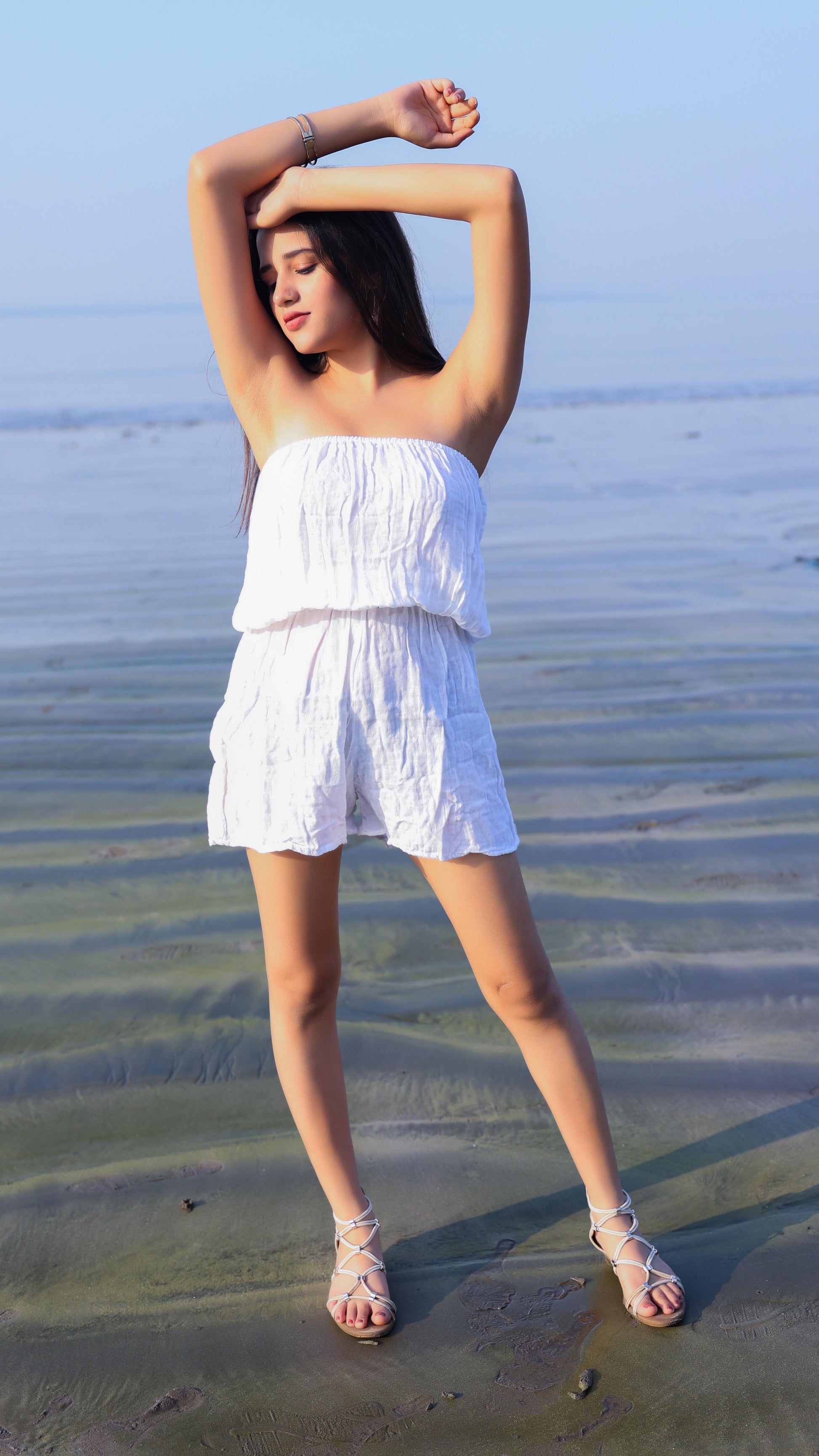Noroke Cotton Crepe Crinkled Play Suit | Swadesiicart