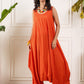 InWeave Orange Round Sleeveless Jumpsuit - Swadesiicart