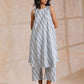 trueBrowns Multi Grey On Grey Ikat Print Cotton High-Low Co-Ord Set - Swadesiicart