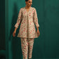 trueBrowns Pink Floral Cotton Printed Neck Pleat Co-ord Set - Swadesiicart