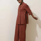trueBrowns Brown Cotton Linen Co-Ord Set - Swadesiicart