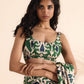 trueBrowns Green Muslin Ikat Sleeveless Blouse | Swadesiicart
